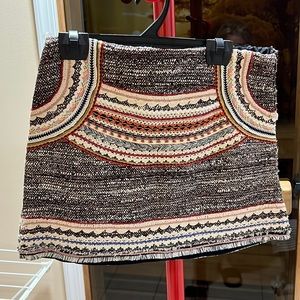 Zara Woman Quilt Patchwork Mini Skirt Size: XS